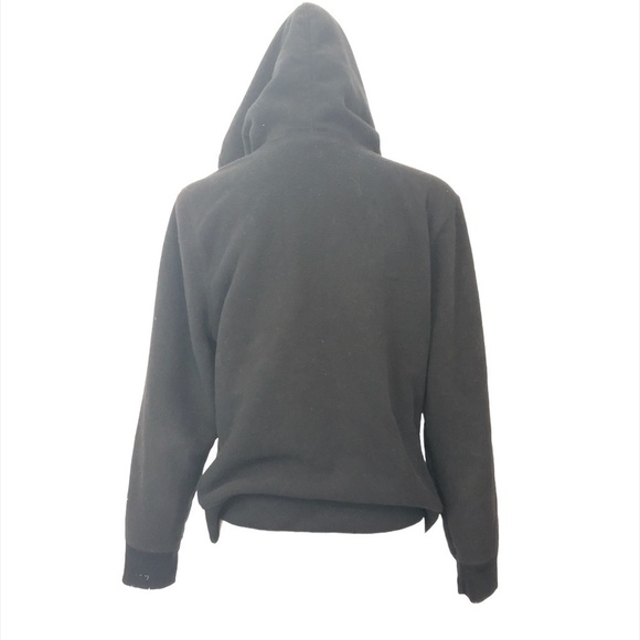 OLD NAVY Sweatshirt Women's Size Large Black Full Zip Teddy Hoodie - Picture 5 of 14